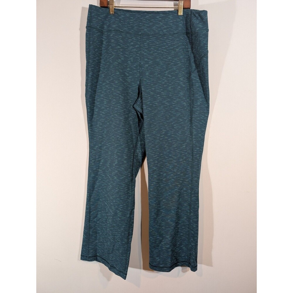 Duluth Trading Leggings Women Sz XL Teal High Rise Straight Leg‎ Yoga Pants